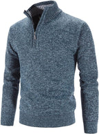 Men's Retro Stand-Up Zipper Collar Winter Sweater — product view 3