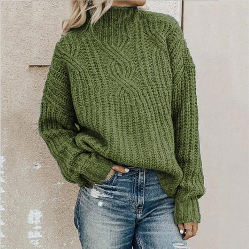 Casual Knitted Turtleneck Warm Sweater for Women — product view 1