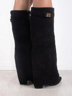 Women’s Fashion Knee High Boots with Flared Top and Block Heel — product view 5