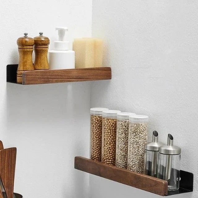 Wood Floating Shelf Protective Guardrail