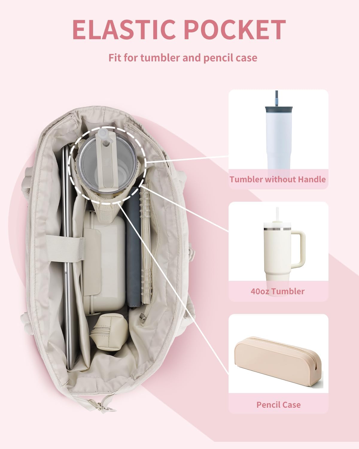 Spacious Work Tote Bag for Women with 15.6” Laptop Compartment