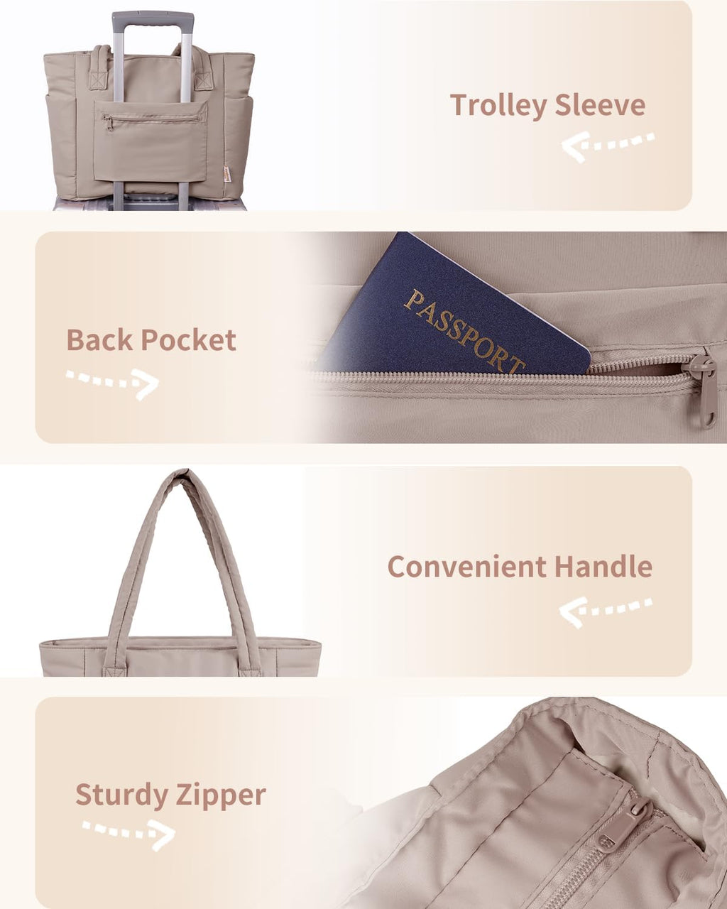 Spacious Work Tote Bag for Women with 15.6” Laptop Compartment