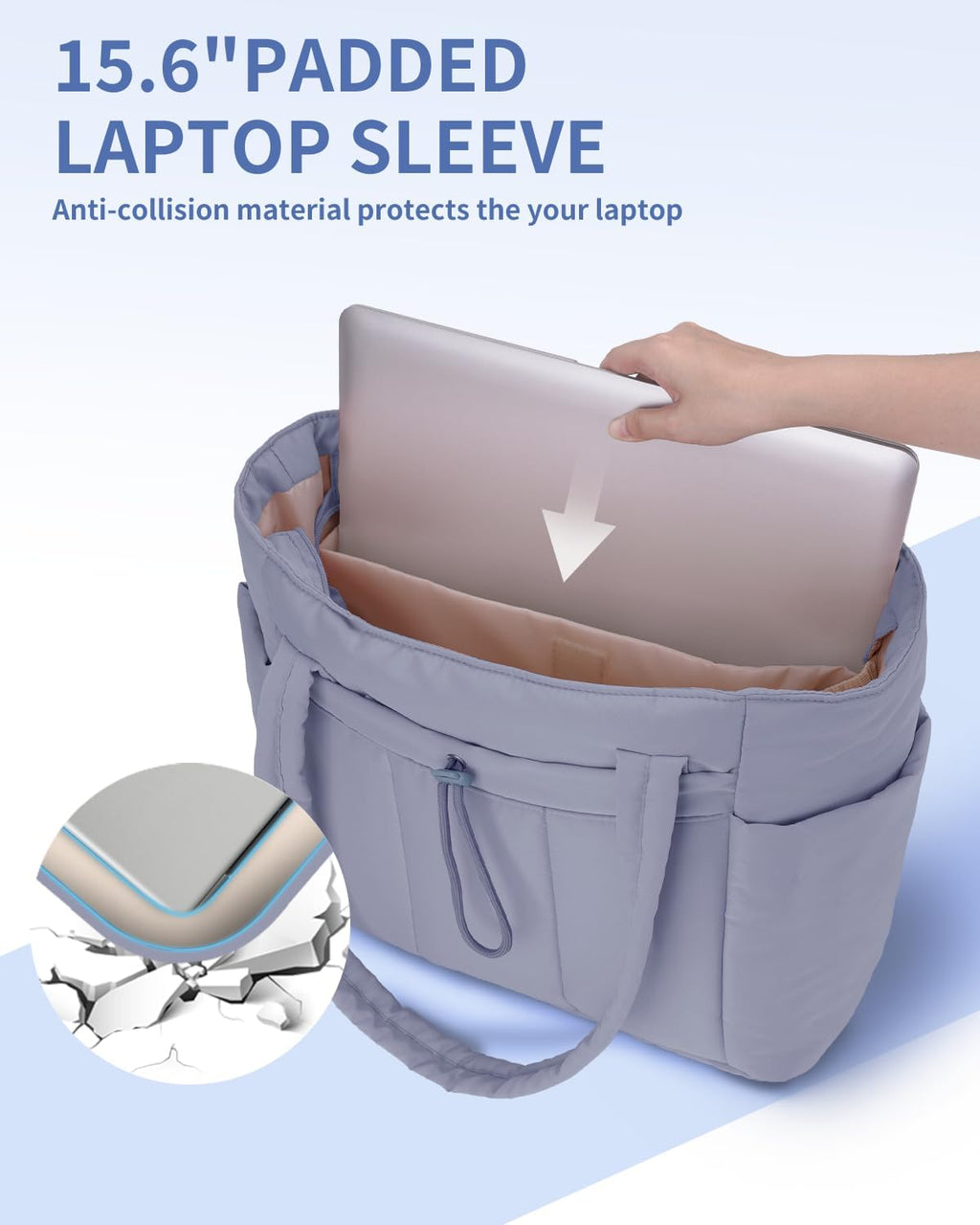 Spacious Work Tote Bag for Women with 15.6” Laptop Compartment