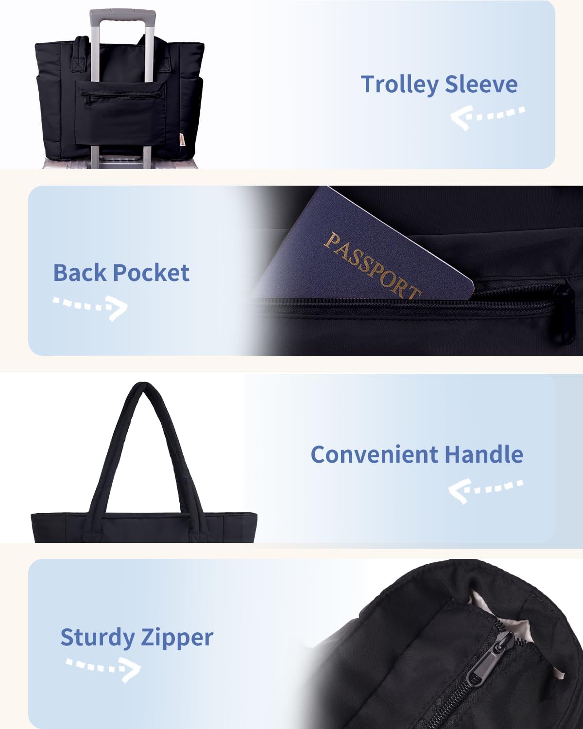 Spacious Work Tote Bag for Women with 15.6” Laptop Compartment