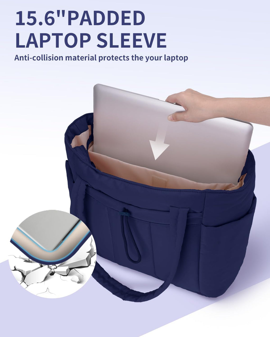 Spacious Work Tote Bag for Women with 15.6” Laptop Compartment