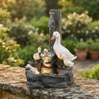 Animal Shaped Resin Tabletop Water Fountain Solar Powered
