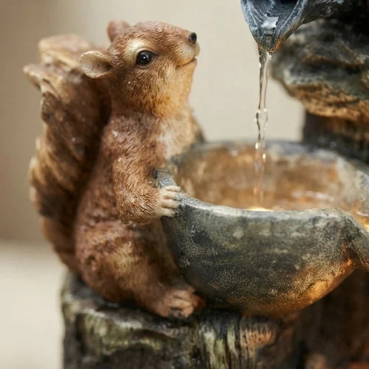 Animal Shaped Resin Tabletop Water Fountain Solar Powered - Image 3