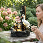 Animal Shaped Resin Tabletop Water Fountain Solar Powered - Image 6