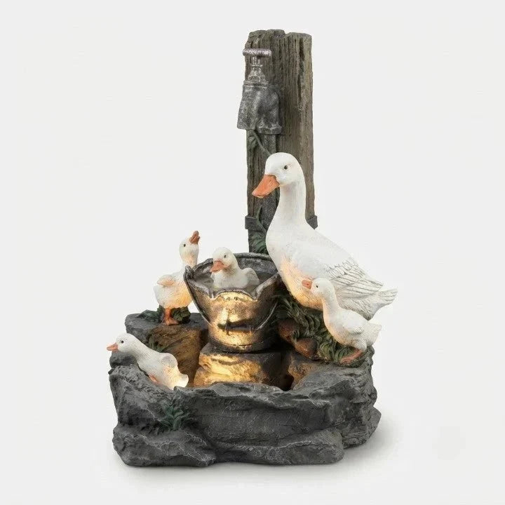 Animal Shaped Resin Tabletop Water Fountain Solar Powered - Image 9