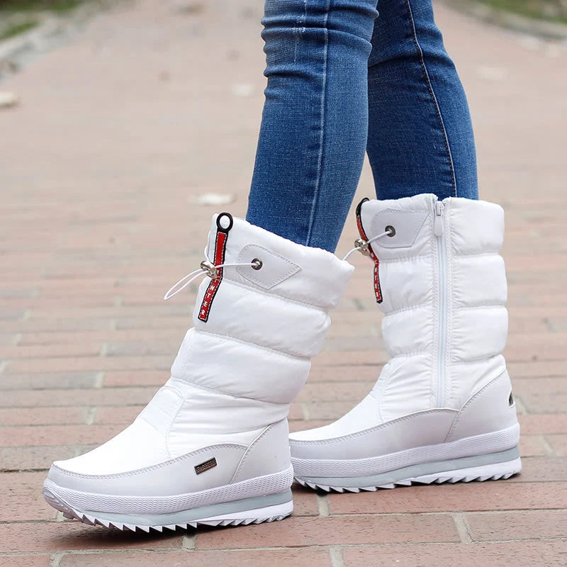 Quilted Mid Calf Womens Winter Boots Waterproof - Image 5