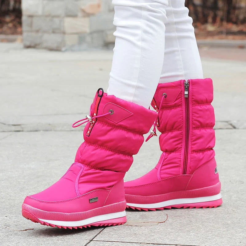 Quilted Mid Calf Womens Winter Boots Waterproof - Image 6
