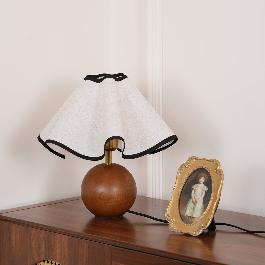 Modern Table Lamp Wood Base Linen Shade Bedside Decor - Image 39