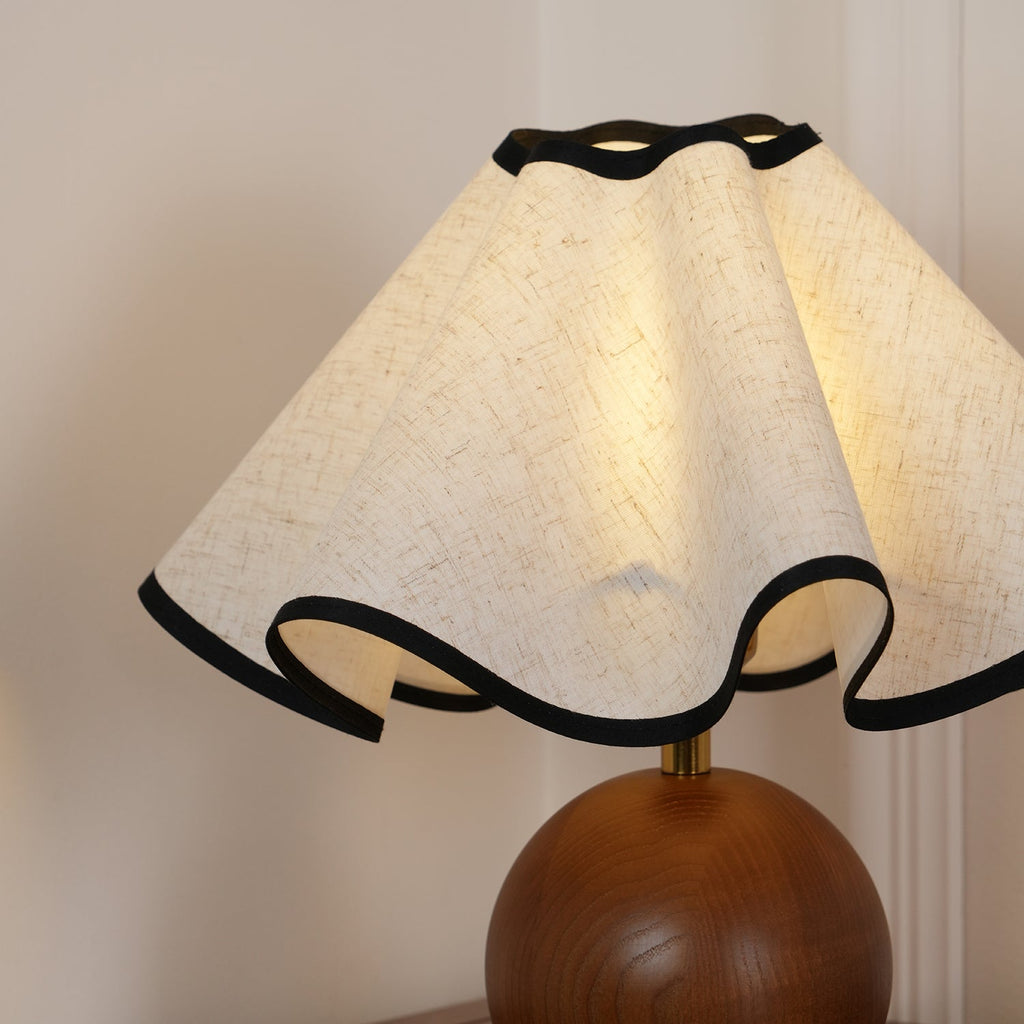 Modern Table Lamp Wood Base Linen Shade Bedside Decor - Image 36