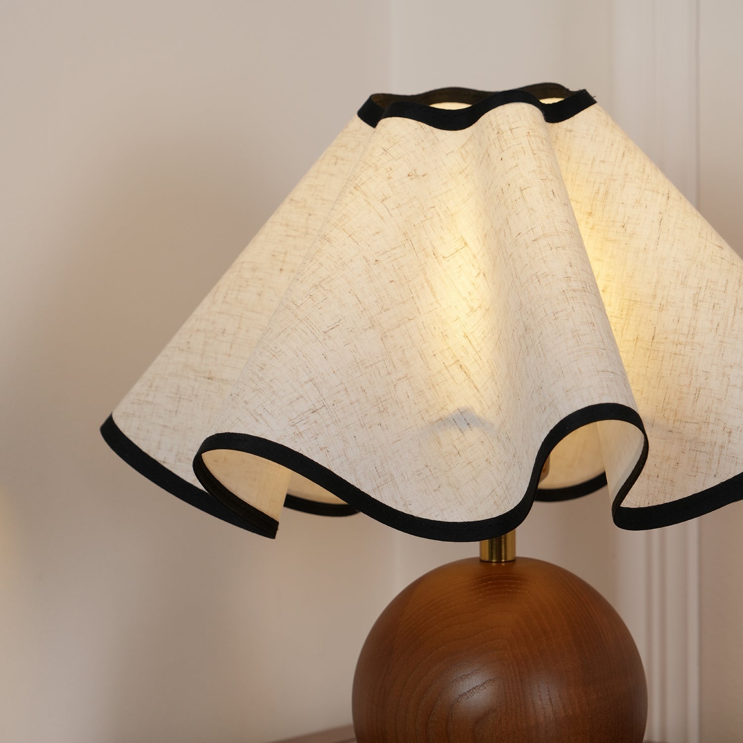 Modern Table Lamp Wood Base Linen Shade Bedside Decor - Image 36