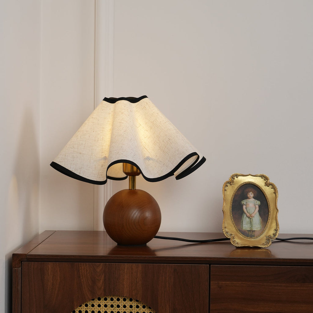 Modern Table Lamp Wood Base Linen Shade Bedside Decor - Image 37