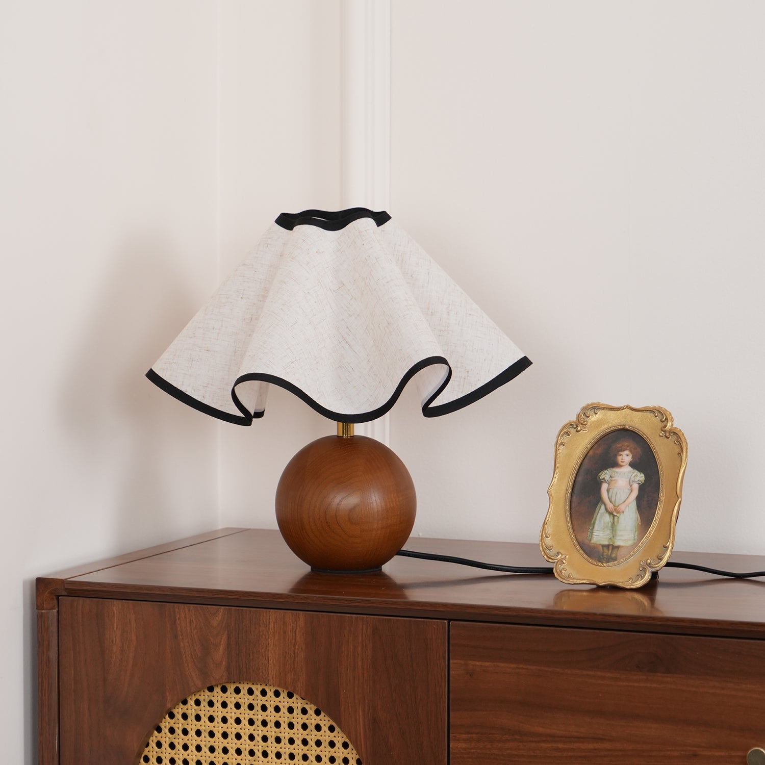 Modern Table Lamp Wood Base Linen Shade Bedside Decor - Image 10