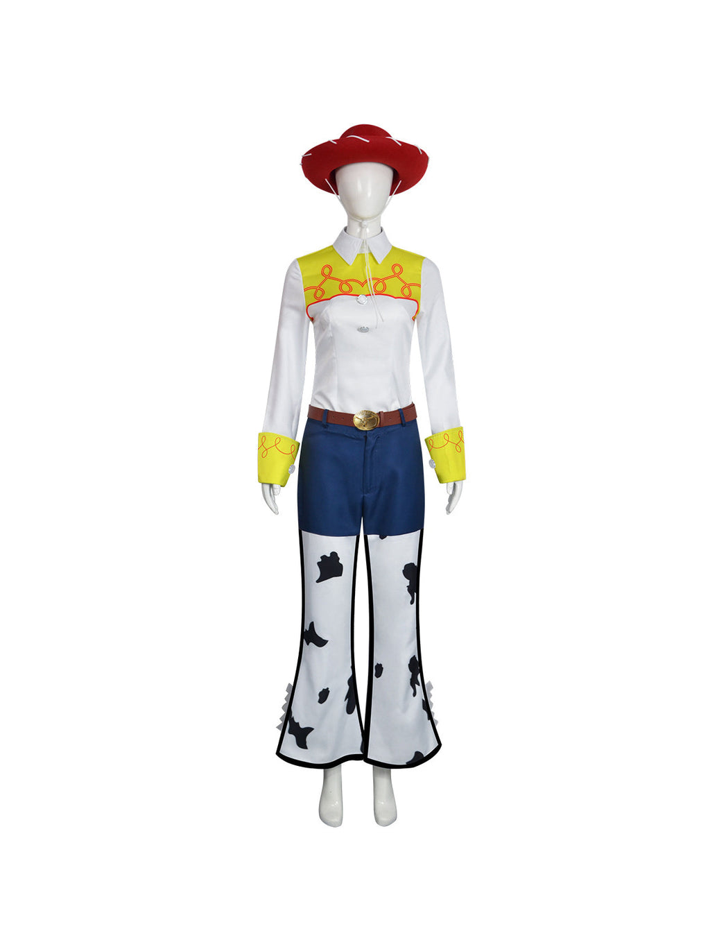 Women Girls 4 Piece Cowgirl Costume Set Cow Print - Image 9
