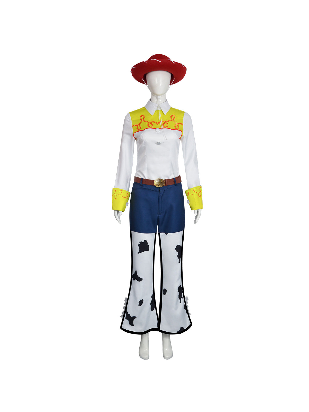 Women Girls 4 Piece Cowgirl Costume Set Cow Print - Image 9