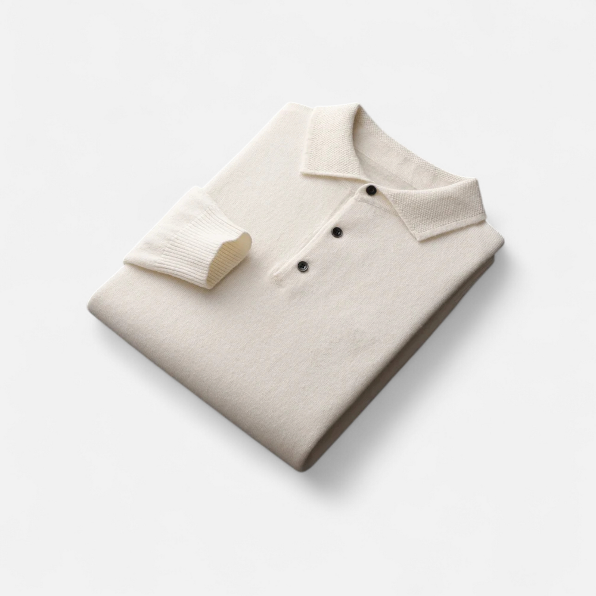 Men’s Casual Button Merino Wool Polo-Collar Sweater