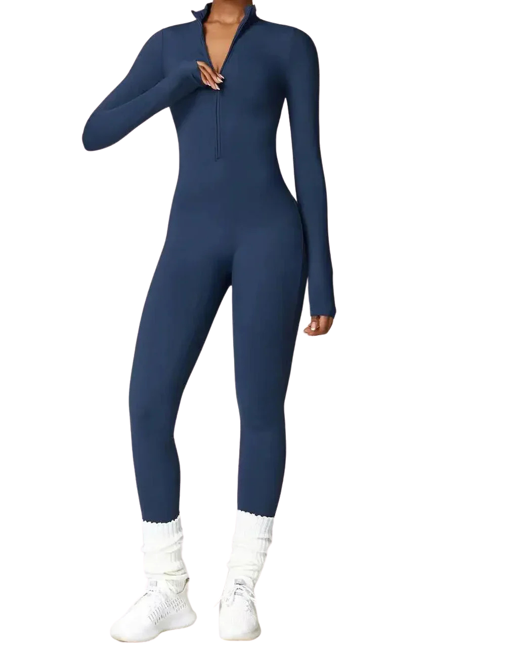 Women's Flexible Collar Winter Body-con One-Piece Jumpsuit