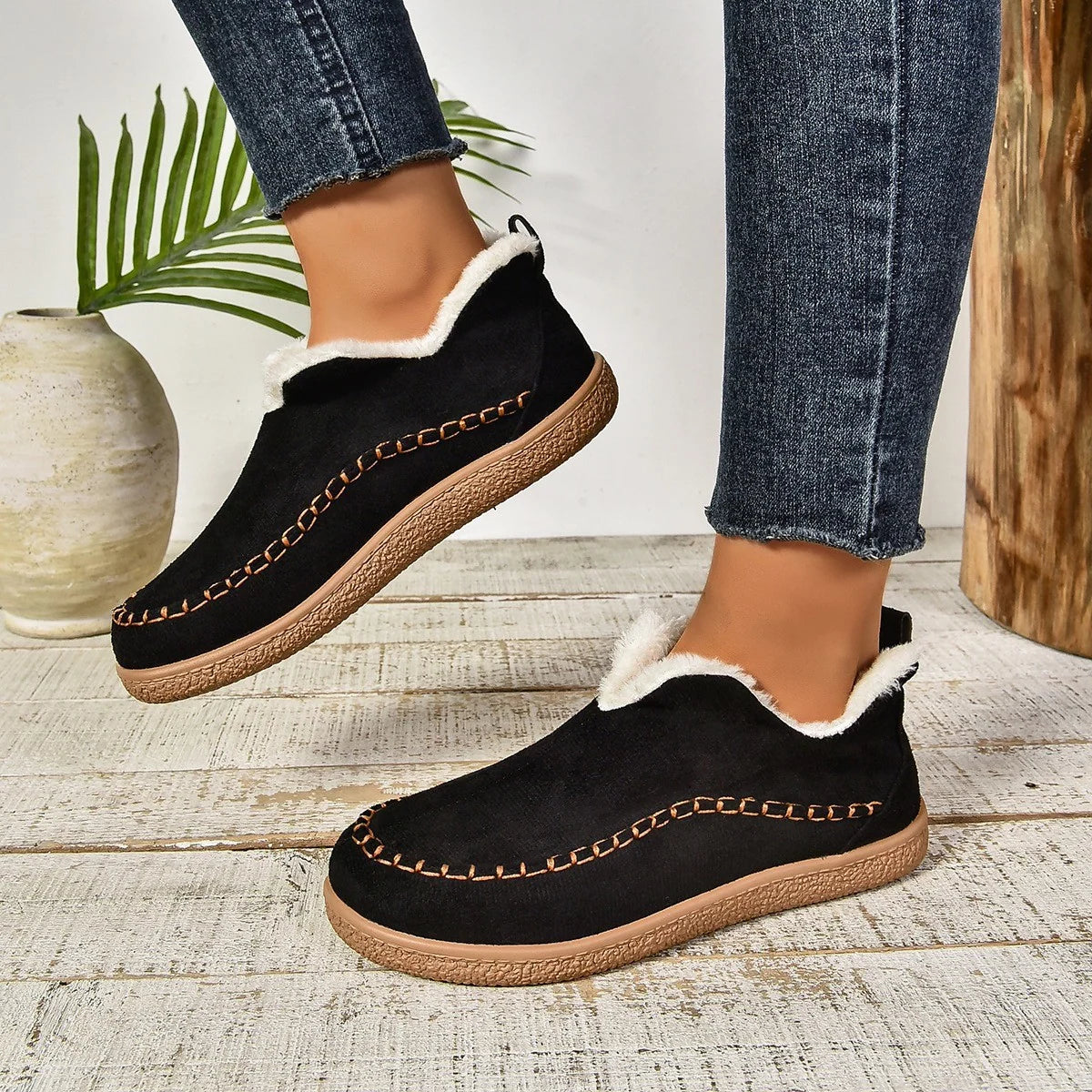 Faux Suede Slipper Booties Arch Support - Image 5