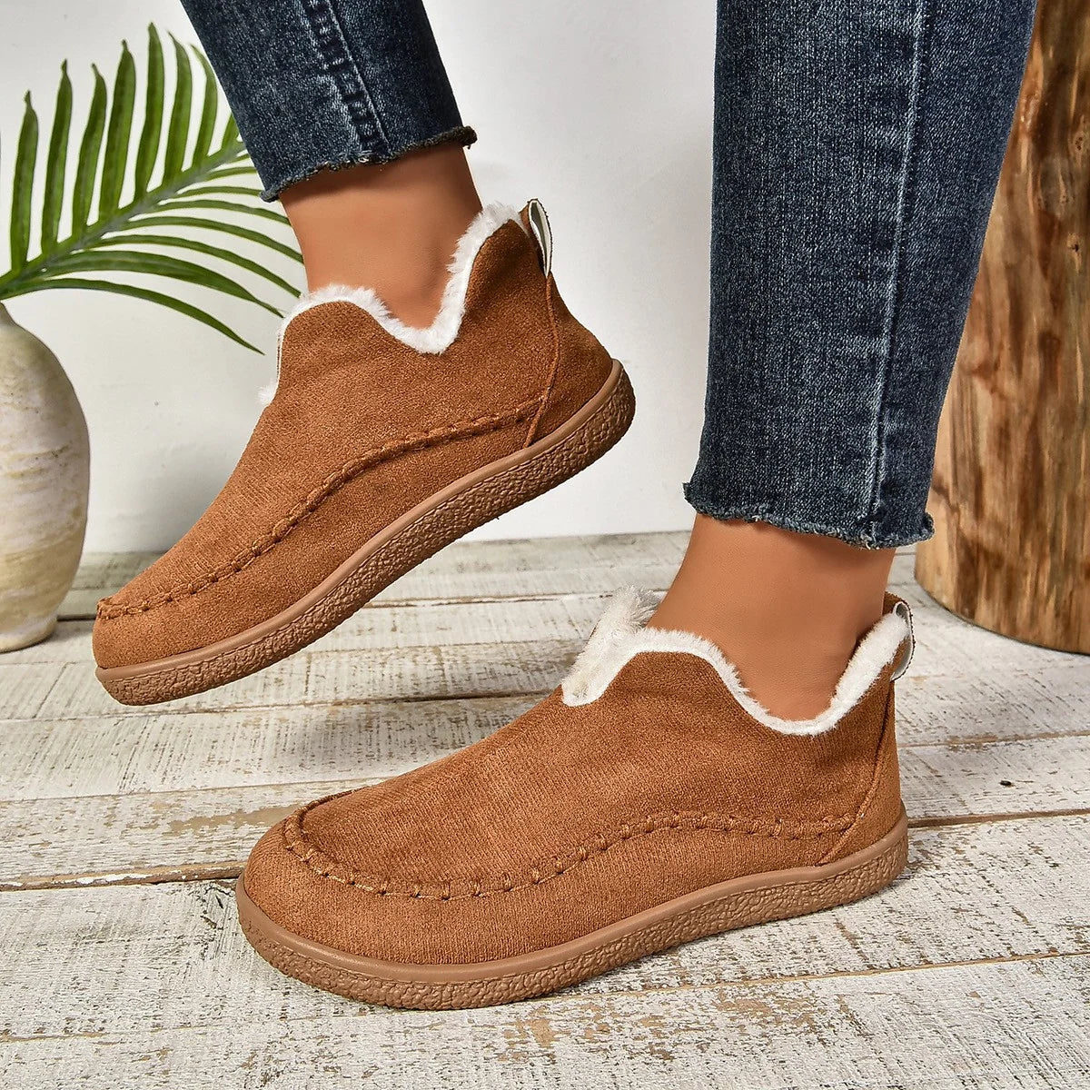 Faux Suede Slipper Booties Arch Support - Image 7