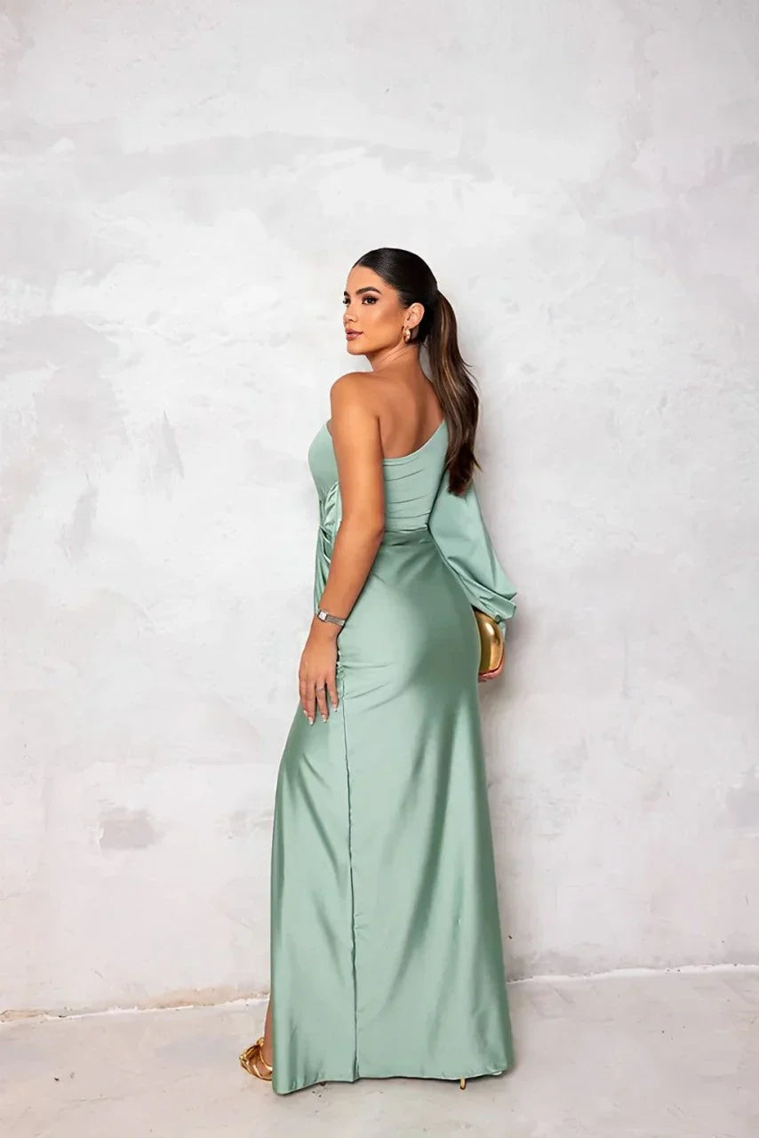 Women's Elegant One-Shoulder Dress with Fluid Cut