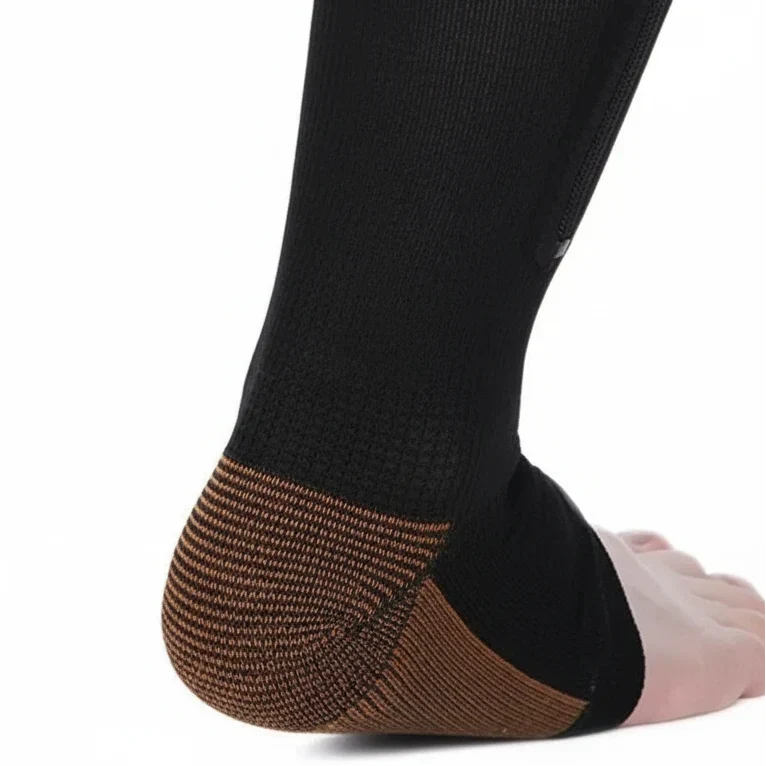 Open Toe Knee High Zipper Compression Socks Graduated Support - Image 5